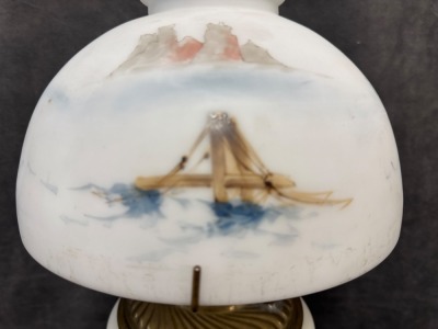 Mt. Washington Reverse Painted Maritime Lamp - 7