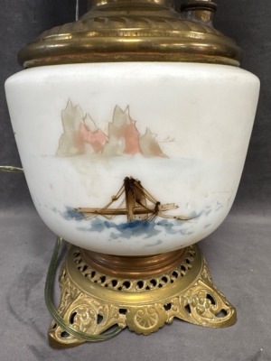 Mt. Washington Reverse Painted Maritime Lamp - 8