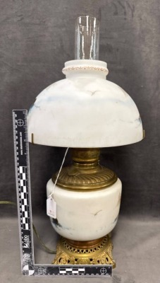 Mt. Washington Reverse Painted Maritime Lamp - 9