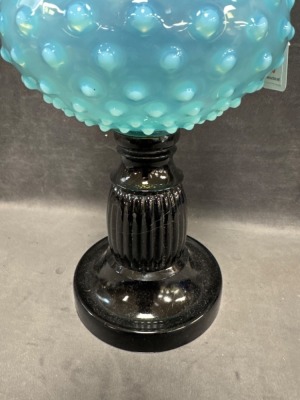 Blue Glass Kerosene Table Lamp - 5
