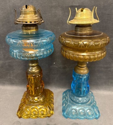 Adams Glass Co. Moon and Star Oil Lamps - 2