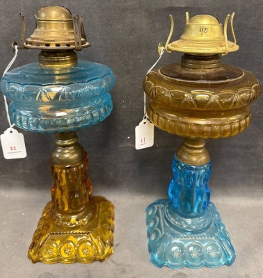 Adams Glass Co. Moon and Star Oil Lamps - 3