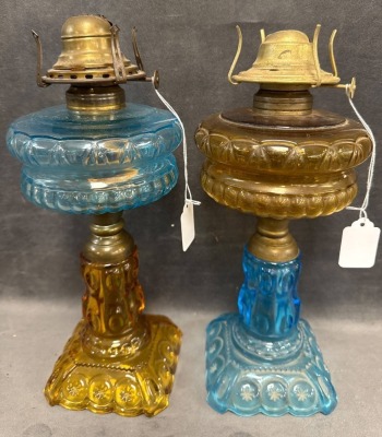Adams Glass Co. Moon and Star Oil Lamps - 4