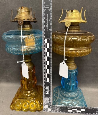 Adams Glass Co. Moon and Star Oil Lamps - 5