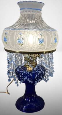 Aladdin Cobalt Lincoln Drape Electrified Lamp