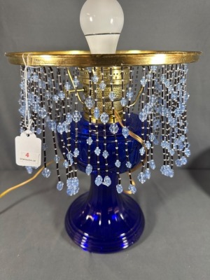 Aladdin Cobalt Lincoln Drape Electrified Lamp - 5
