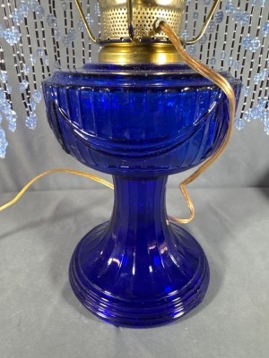 Aladdin Cobalt Lincoln Drape Electrified Lamp - 6