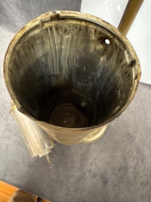Brass Kerosene Student Lamp with Milk Glass Shade - 8