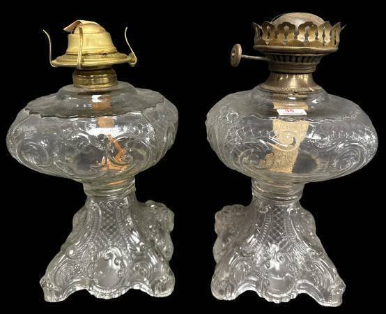 EAPG Princess Feather Kerosene Lamps
