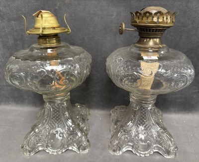 EAPG Princess Feather Kerosene Lamps - 2