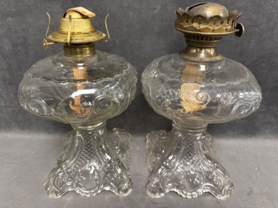 EAPG Princess Feather Kerosene Lamps - 4