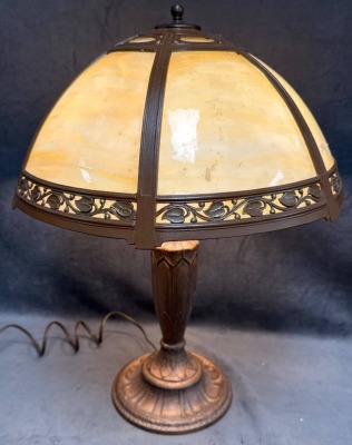 Rainaud Lamp with Bent Slag Glass Shade - 2
