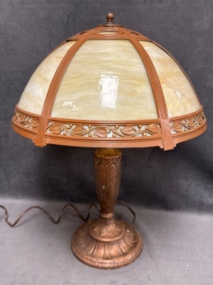 Rainaud Lamp with Bent Slag Glass Shade - 3