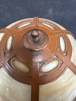 Rainaud Lamp with Bent Slag Glass Shade - 7