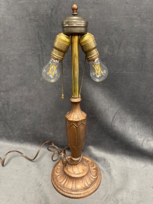 Rainaud Lamp with Bent Slag Glass Shade - 8