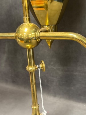 Brass Double Student Lamp with Green Shades - 4