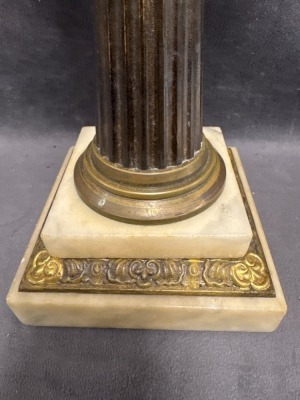 Cut-to-Clear Glass Oil Lamp with Brass Base - 10