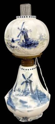 Delft Miniature Oil Lamp by Pairpoint Glass Co.