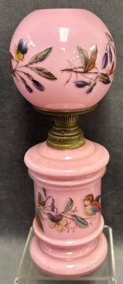 Miniature Pink Oil Lamp with Bird Design - 4