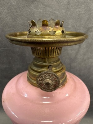 Miniature Pink Oil Lamp with Bird Design - 6