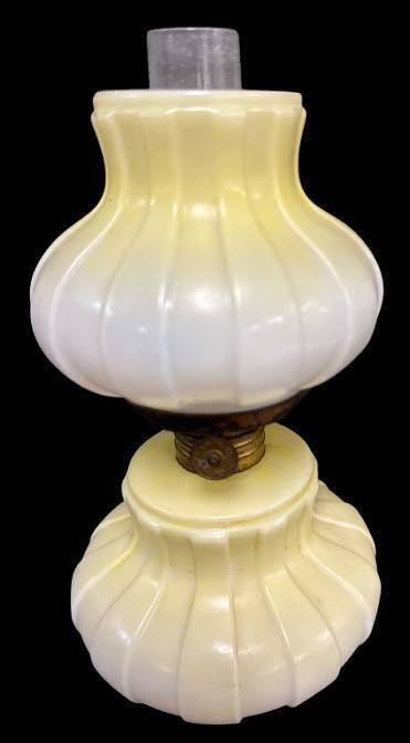 Milk Glass Miniature Oil Lamp