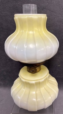 Milk Glass Miniature Oil Lamp - 2