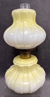Milk Glass Miniature Oil Lamp - 3