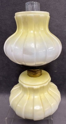 Milk Glass Miniature Oil Lamp - 4