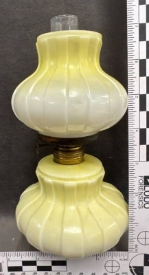 Milk Glass Miniature Oil Lamp - 5