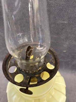 Milk Glass Miniature Oil Lamp - 7