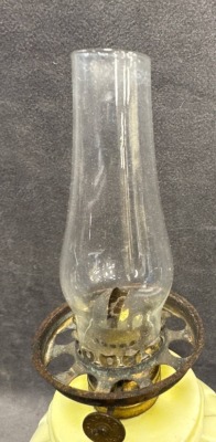 Milk Glass Miniature Oil Lamp - 8