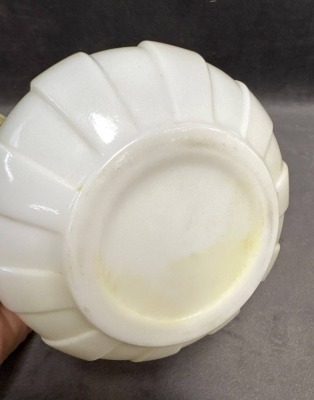 Milk Glass Miniature Oil Lamp - 9