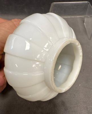 Milk Glass Miniature Oil Lamp - 10
