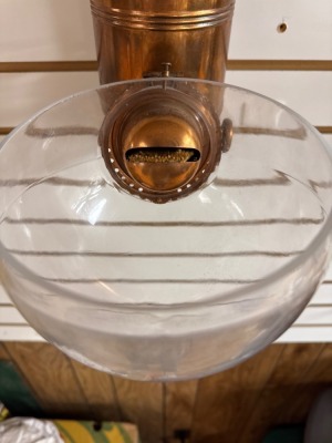 Copper and Glass Wall-Mounted Oil Lamp - 7