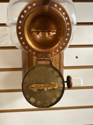 Copper and Glass Wall-Mounted Oil Lamp - 8