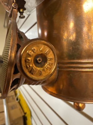 Copper and Glass Wall-Mounted Oil Lamp - 9