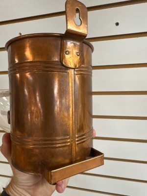 Copper and Glass Wall-Mounted Oil Lamp - 12