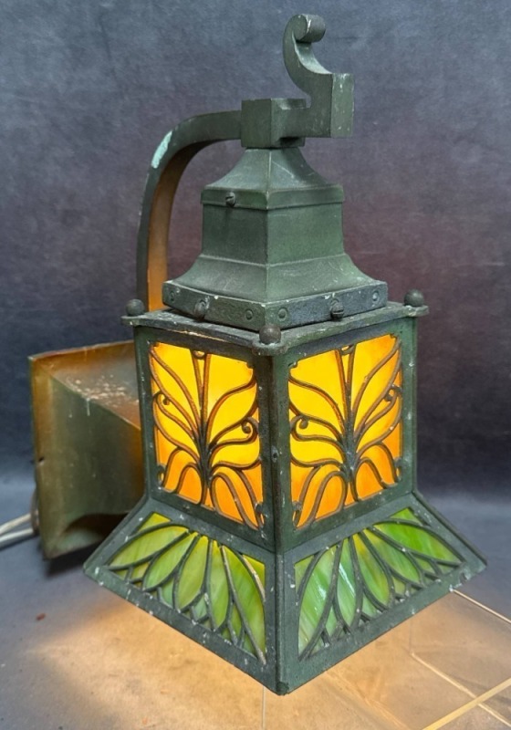 Bradley and Hubbard Slag Glass Wall Sconce