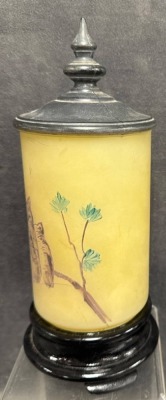 Tiffin Lamp With Handpainted Owl Design - 3
