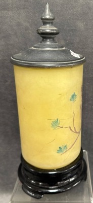 Tiffin Lamp With Handpainted Owl Design - 5