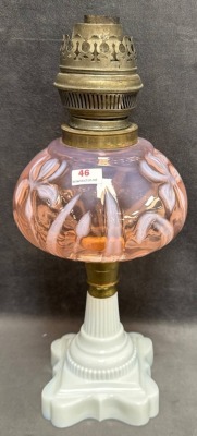 Early 20th Century Milk Glass Oil Lamp - 2