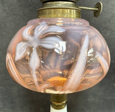 Early 20th Century Milk Glass Oil Lamp - 6