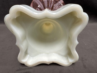 Early 20th Century Milk Glass Oil Lamp - 8