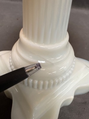 Early 20th Century Milk Glass Oil Lamp - 9