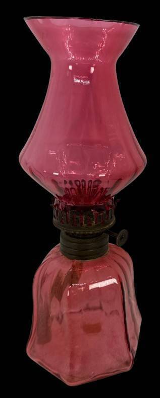 Cranberry Glass Miniature Oil Lamp Chimney