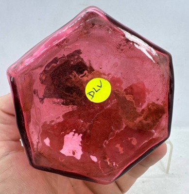 Cranberry Glass Miniature Oil Lamp Chimney - 7