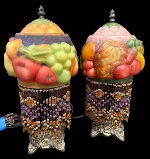 Pair of Reverse Painted Lamps