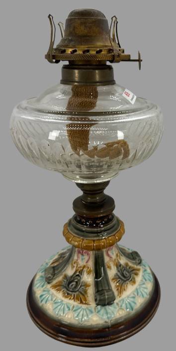 Decorative Glass and Ceramic Oil Lamp