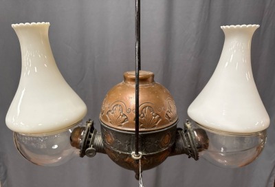 Dual Burner Angle Lamp with Florals - 2