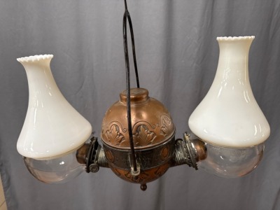 Dual Burner Angle Lamp with Florals - 5